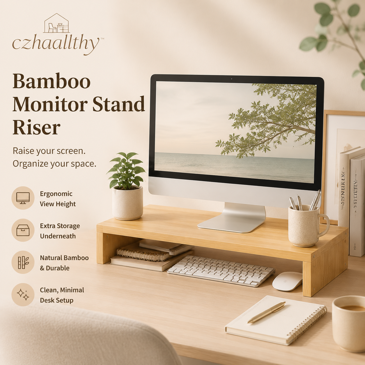 ππππππππππβ’ Bamboo Monitor Stand Riser