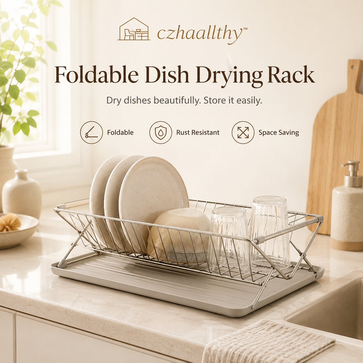 czhaallthy™ Foldable Dish Drying Rack