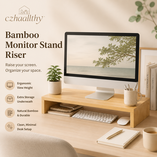 𝒄𝒛𝒉𝒂𝒂𝒍𝒍𝒕𝒉𝒚™ Bamboo Monitor Stand Riser