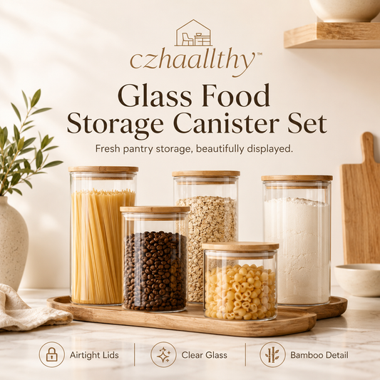 czhaallthy™ Glass Food Storage Canister Set